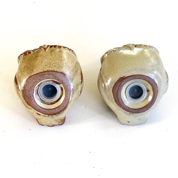 Vintage Stoneware Pottery Chubby Owl Salt And Pepper Shaker Set Japan - Picture 7 of 10